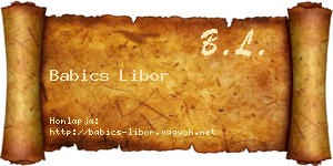 Babics Libor névjegykártya